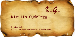 Kirilla György névjegykártya